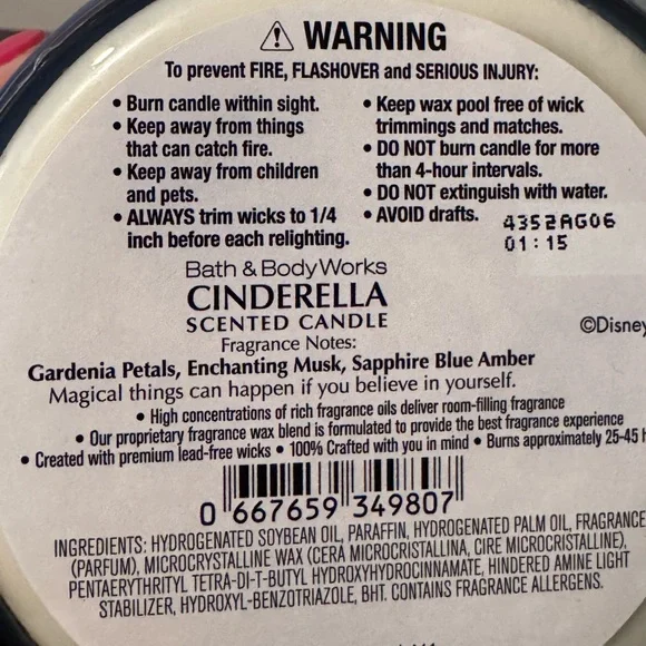 Cinderella Candle Bath and Body Works - Picture 3 of 3
